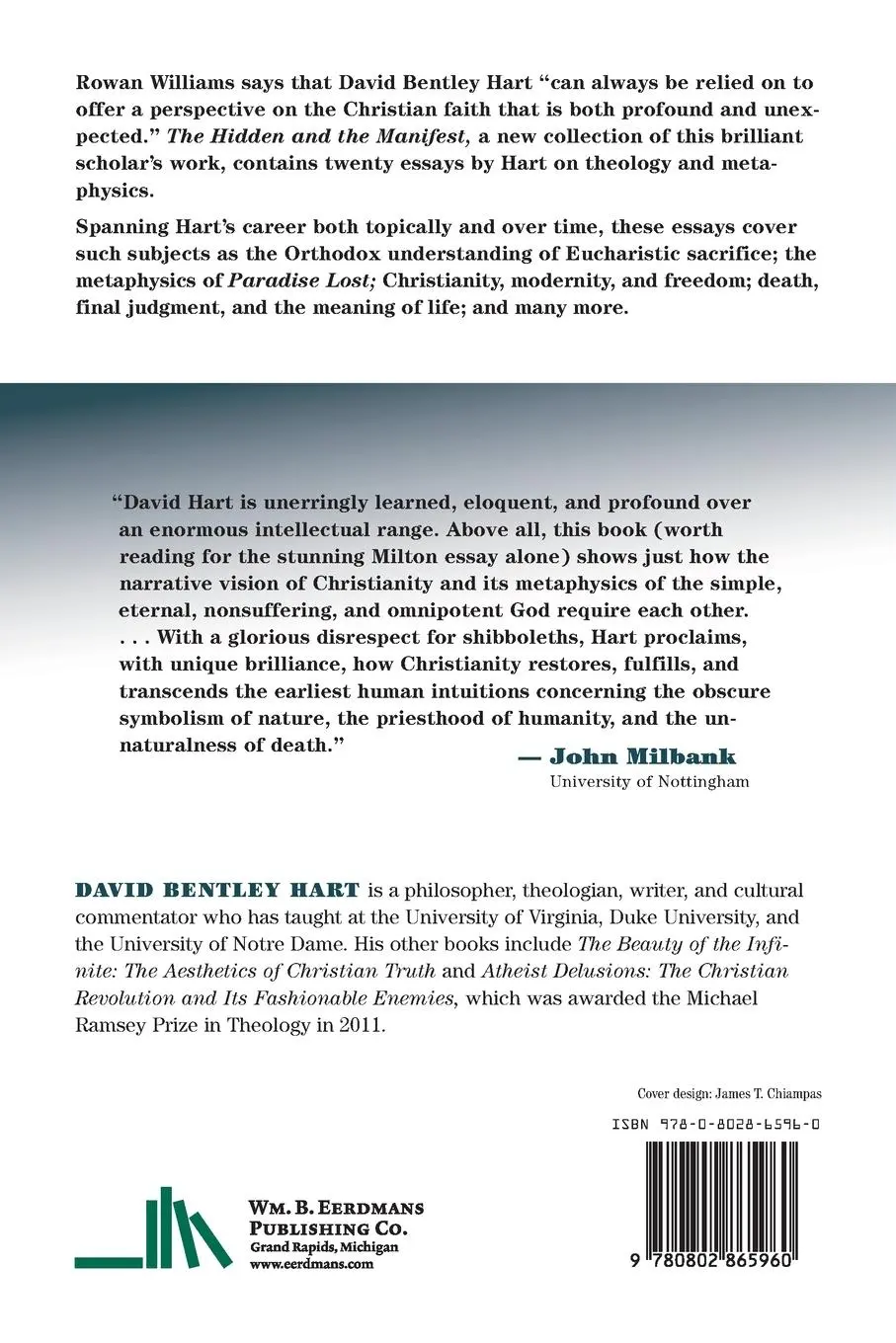 Rückseite: 9780802865960 | Hidden and the Manifest | Essays in Theology and Metaphysics | Hart