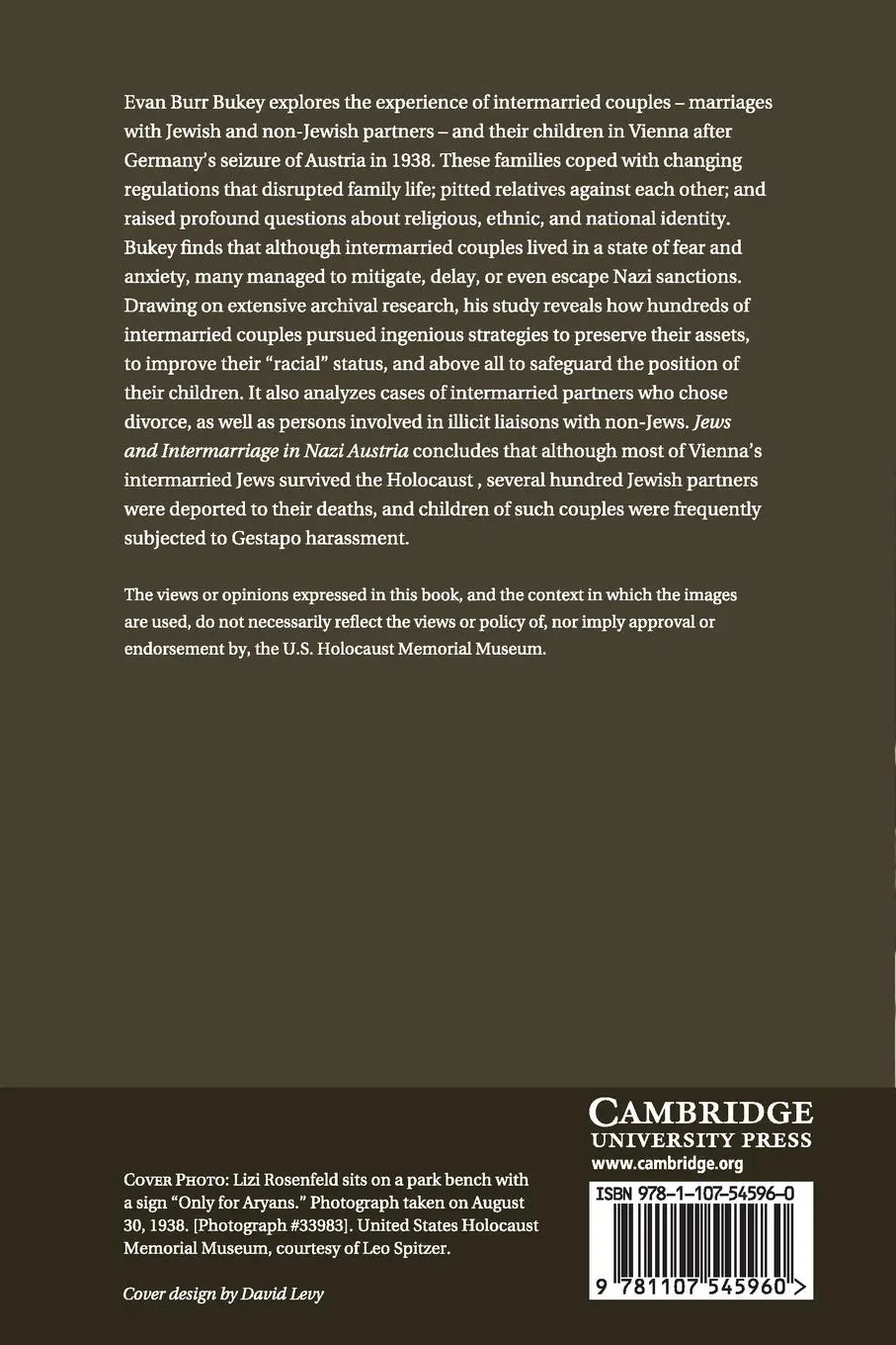 Rückseite: 9781107545960 | Jews and Intermarriage in Nazi Austria | Evan Burr Bukey | Taschenbuch