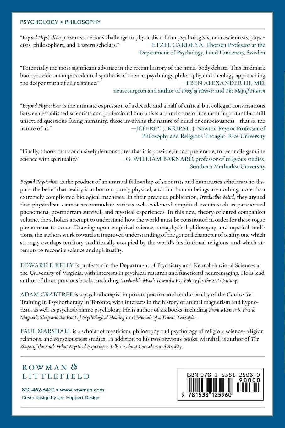 Rückseite: 9781538125960 | Beyond Physicalism | Toward Reconciliation of Science and Spirituality