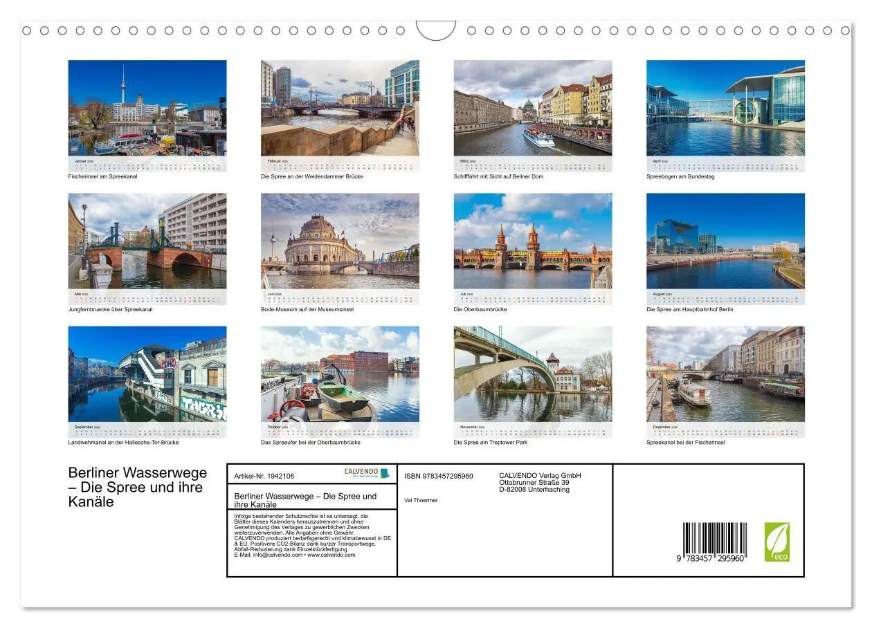 Bild: 9783457295960 | Berliner Wasserwege - Die Spree und ihre Kanäle (Wandkalender 2026...