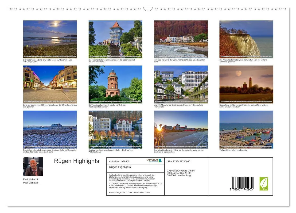 Bild: 9783457745960 | Rügen Highlights (hochwertiger Premium Wandkalender 2026 DIN A2...
