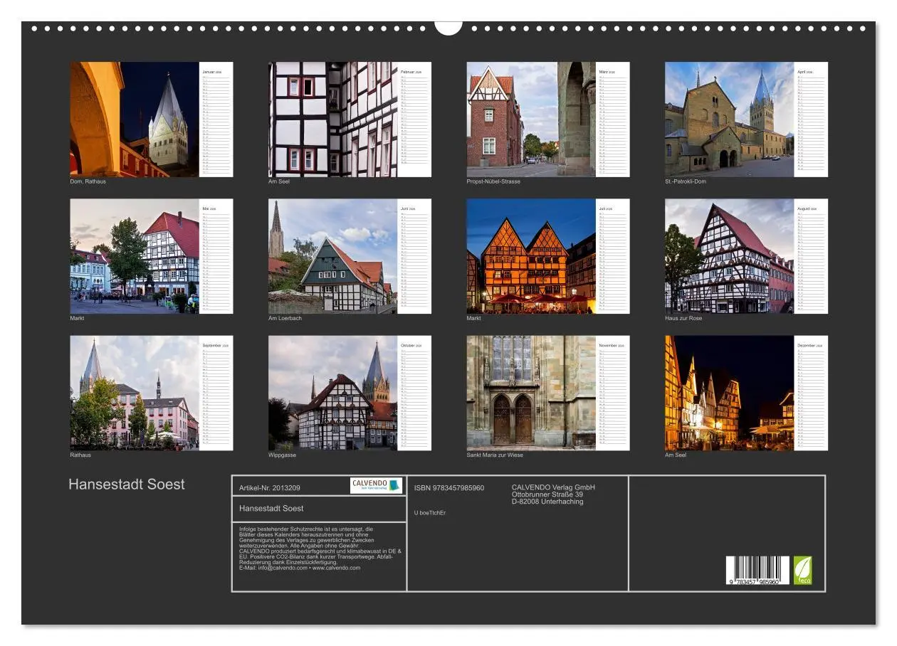 Bild: 9783457985960 | Hansestadt Soest (Wandkalender 2026 DIN A2 quer), CALVENDO...