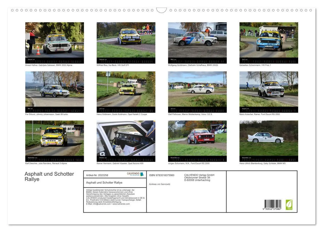 Bild: 9783516075960 | Asphalt und Schotter Rallye (Wandkalender 2026 DIN A2 quer),...