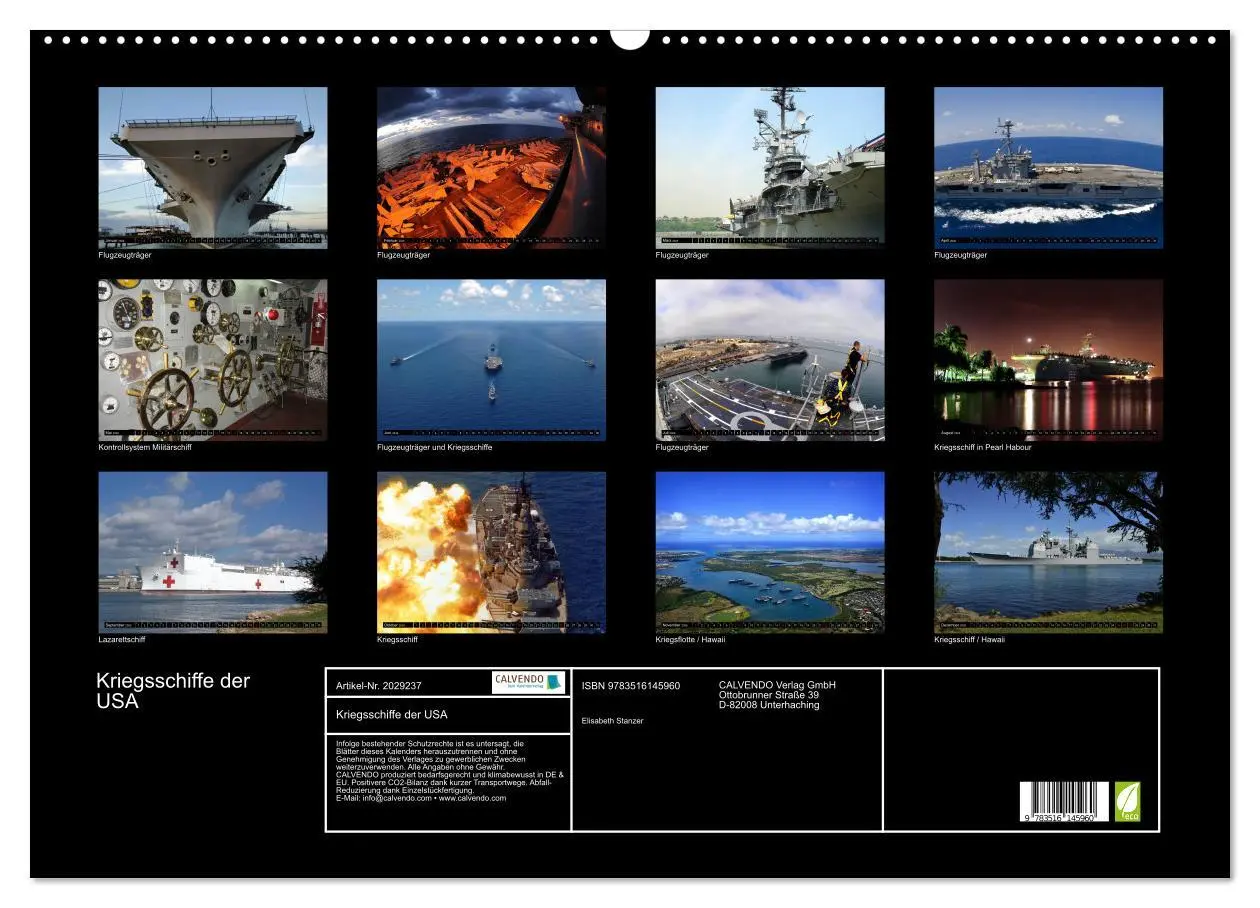 Bild: 9783516145960 | Kriegsschiffe der USA (Wandkalender 2026 DIN A2 quer), CALVENDO...