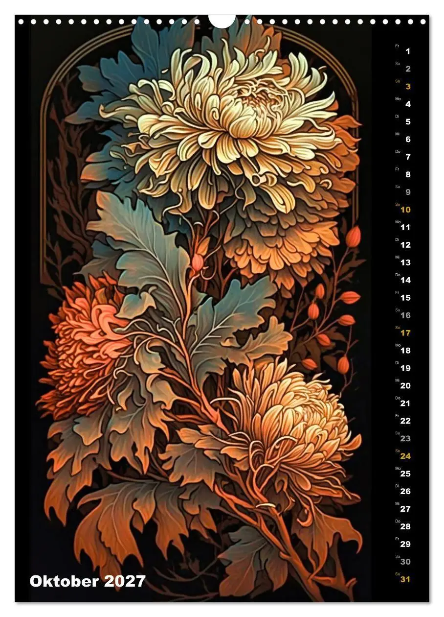 Bild: 9783569305960 | Jugendstil Blumen (Wandkalender 2027 DIN A3 hoch), CALVENDO...