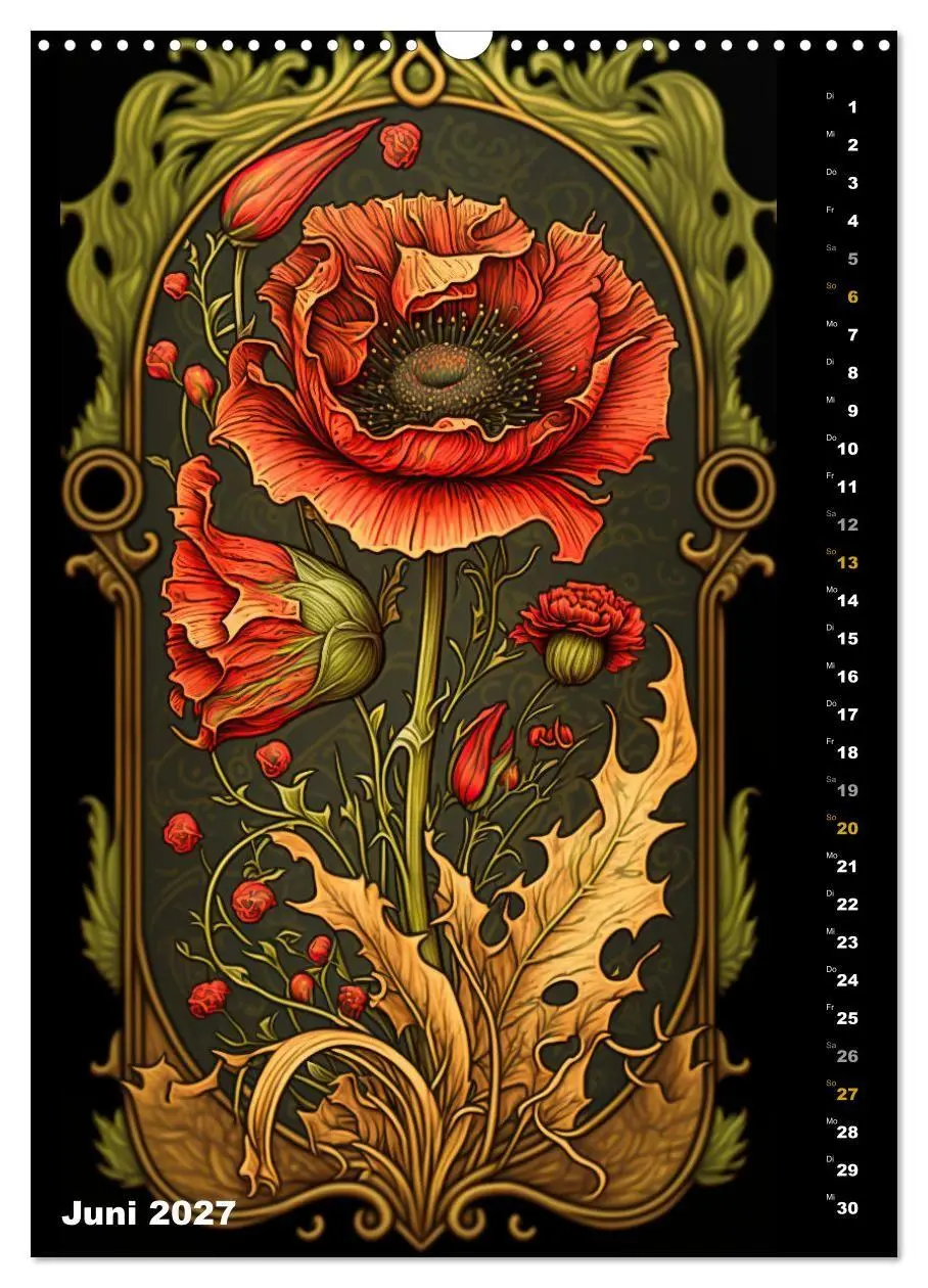 Bild: 9783569305960 | Jugendstil Blumen (Wandkalender 2027 DIN A3 hoch), CALVENDO...