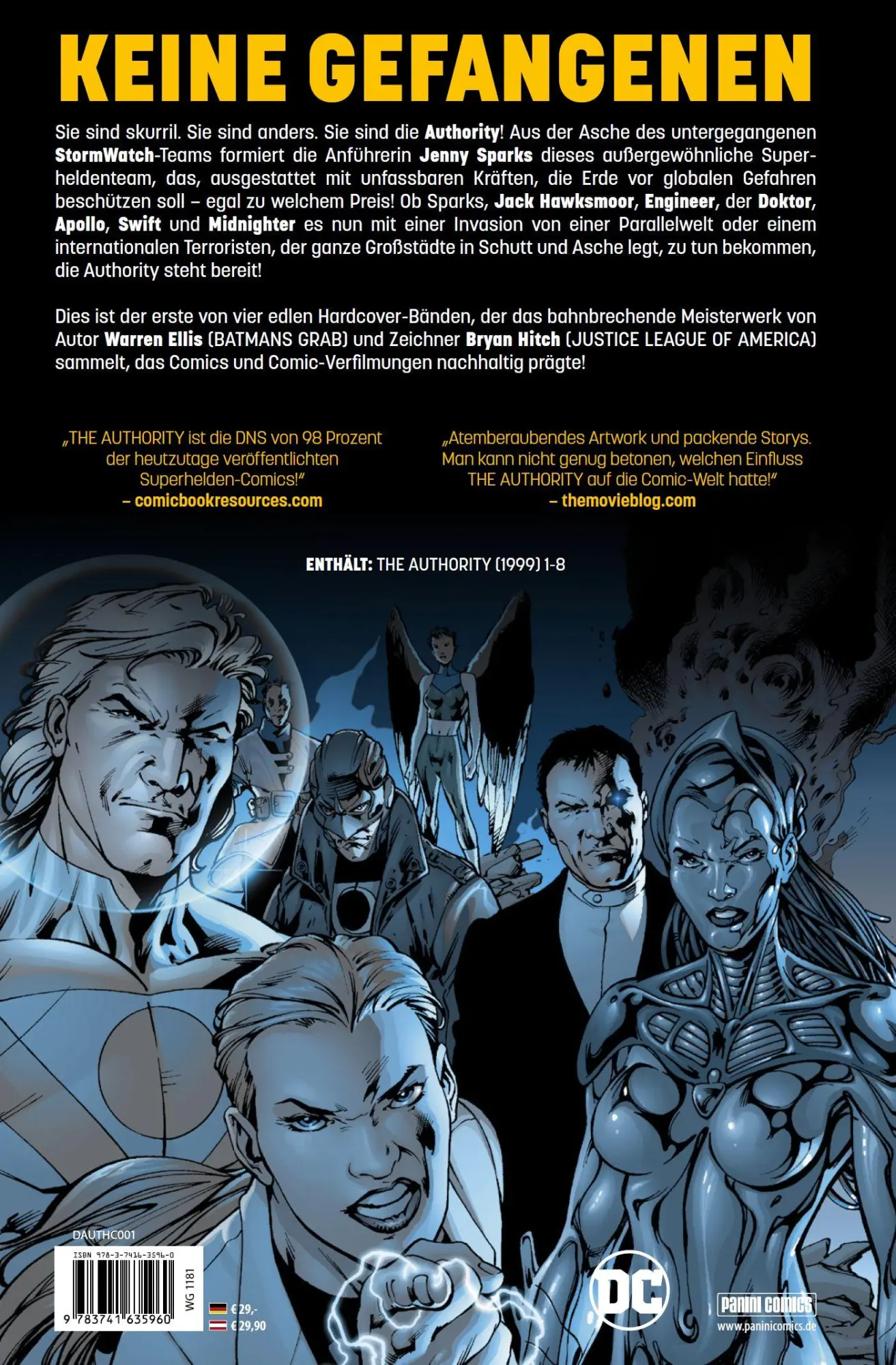 Rückseite: 9783741635960 | The Authority (Deluxe Edition). Bd. 1 (von 4) | Warren Ellis (u. a.)
