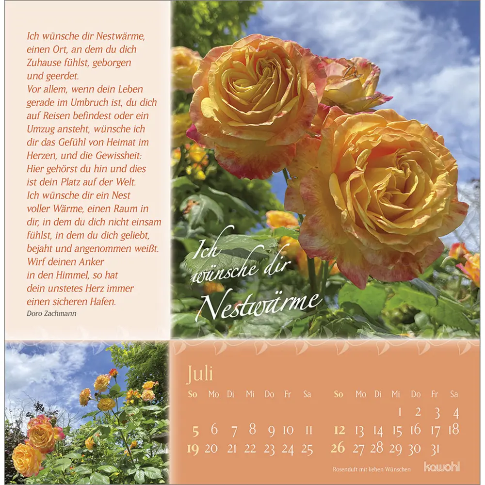 Bild: 9783754815960 | Rosenduft mit lieben Wünschen 2026 | Rosen-Postkarten-Kalender | 13 S.