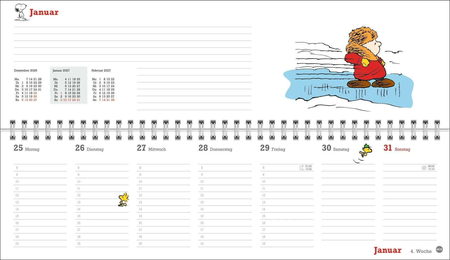 Bild: 9783756415960 | Peanuts Wochenquerplaner 2027 | Heye | Kalender | Spiralbindung | 2027