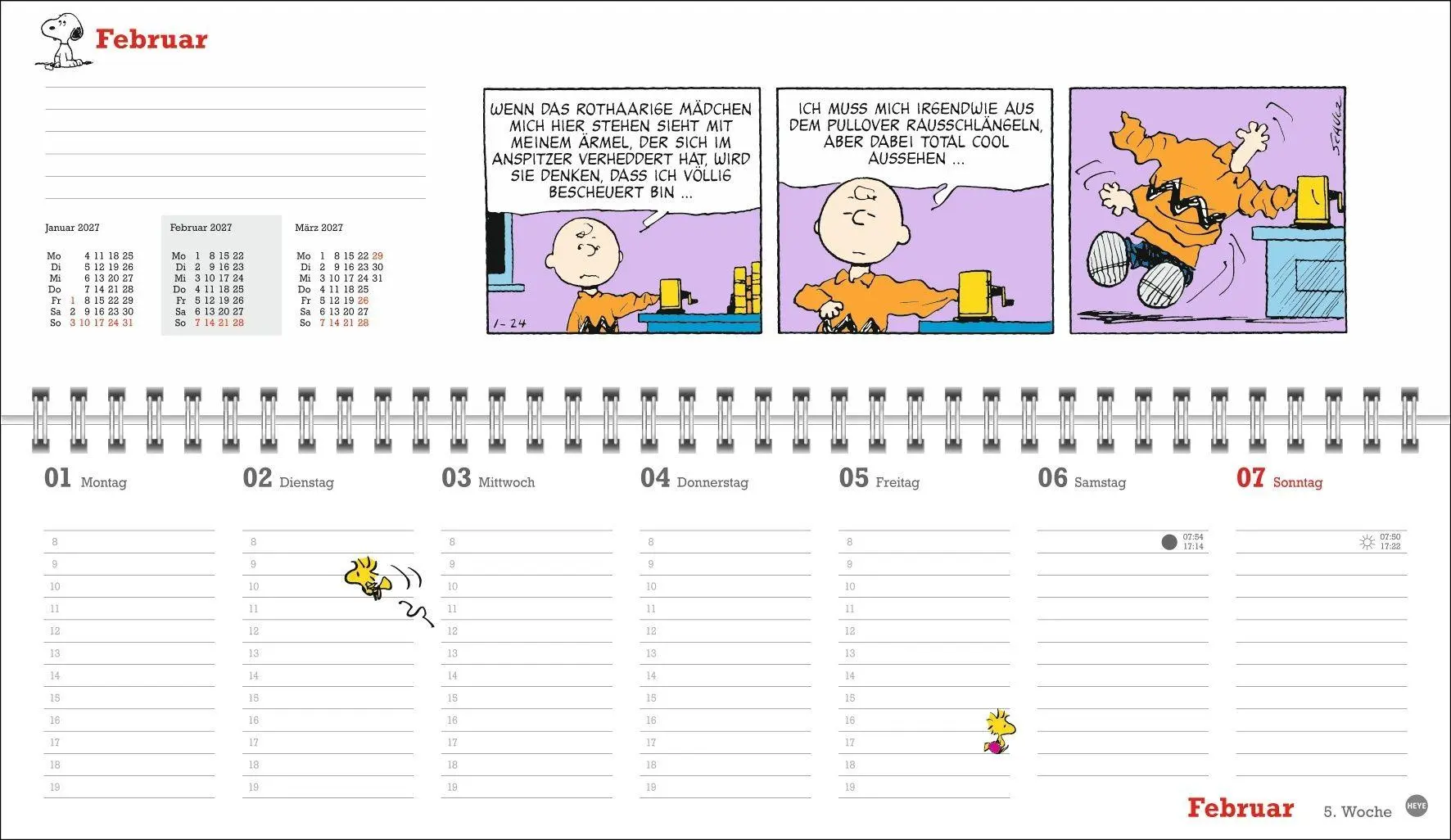 Bild: 9783756415960 | Peanuts Wochenquerplaner 2027 | Heye | Kalender | Spiralbindung | 2027