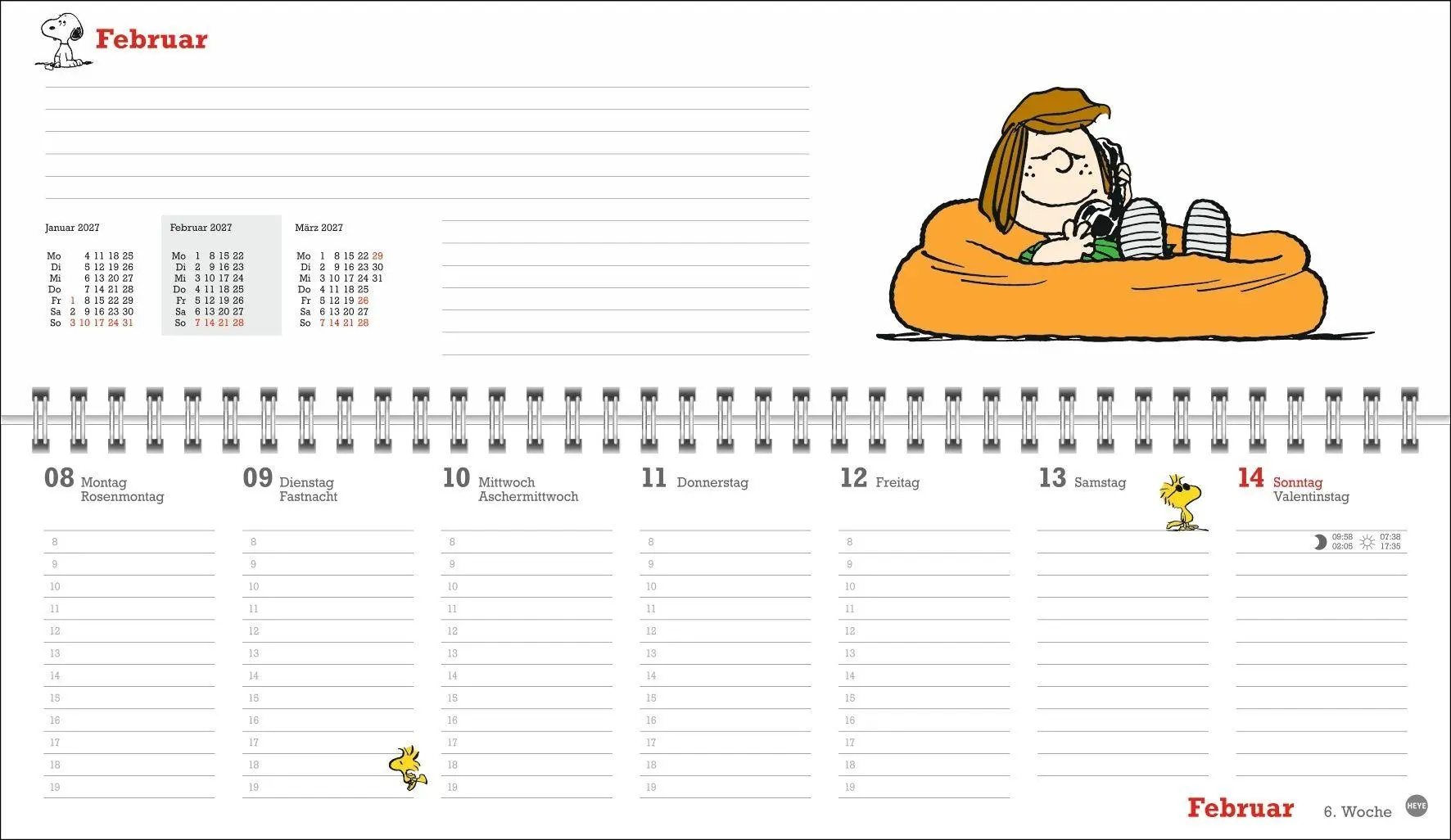 Bild: 9783756415960 | Peanuts Wochenquerplaner 2027 | Heye | Kalender | Spiralbindung | 2027
