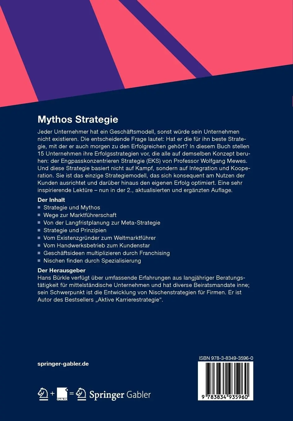Rückseite: 9783834935960 | Mythos Strategie | Hans Bürkle | Taschenbuch | xi | Deutsch | 2012