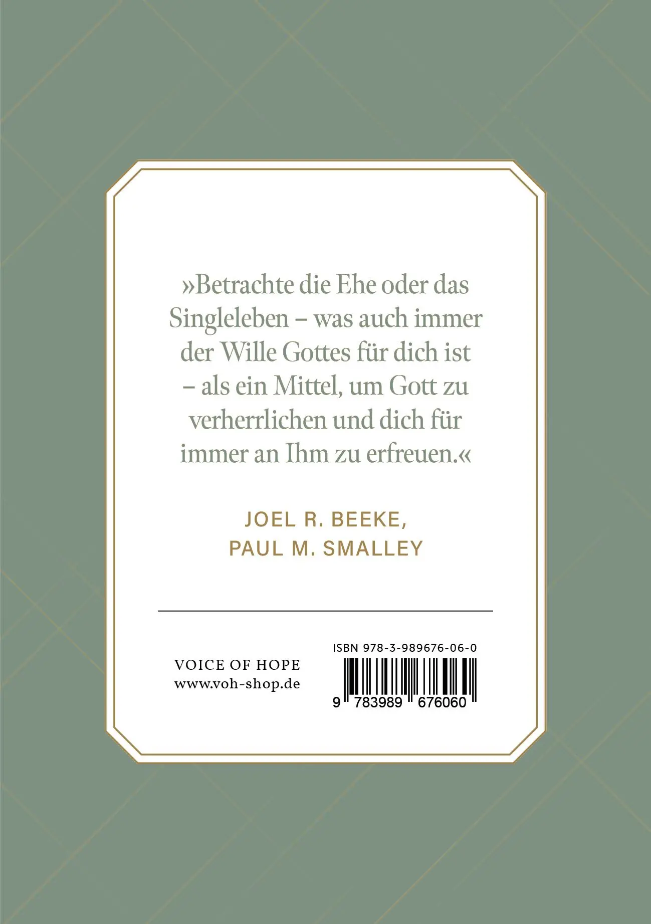 Rückseite: 9783989676060 | Leben als Single | Joel R. Beeke (u. a.) | Taschenbuch | Buch | 2024