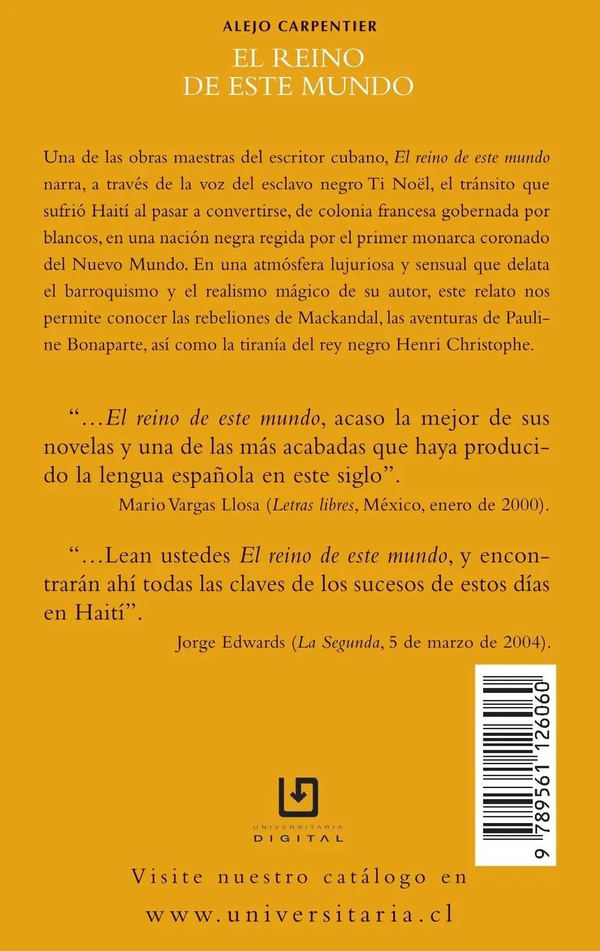 Rückseite: 9789561126060 | El reino de este mundo | Alejo Carpentier | Taschenbuch | Spanisch