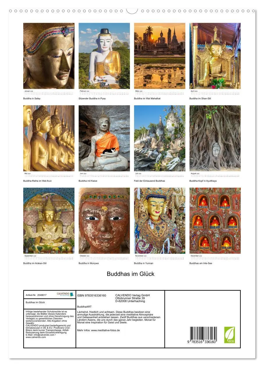 Bild: 9783516336160 | Buddhas im Glück (hochwertiger Premium Wandkalender 2026 DIN A2...