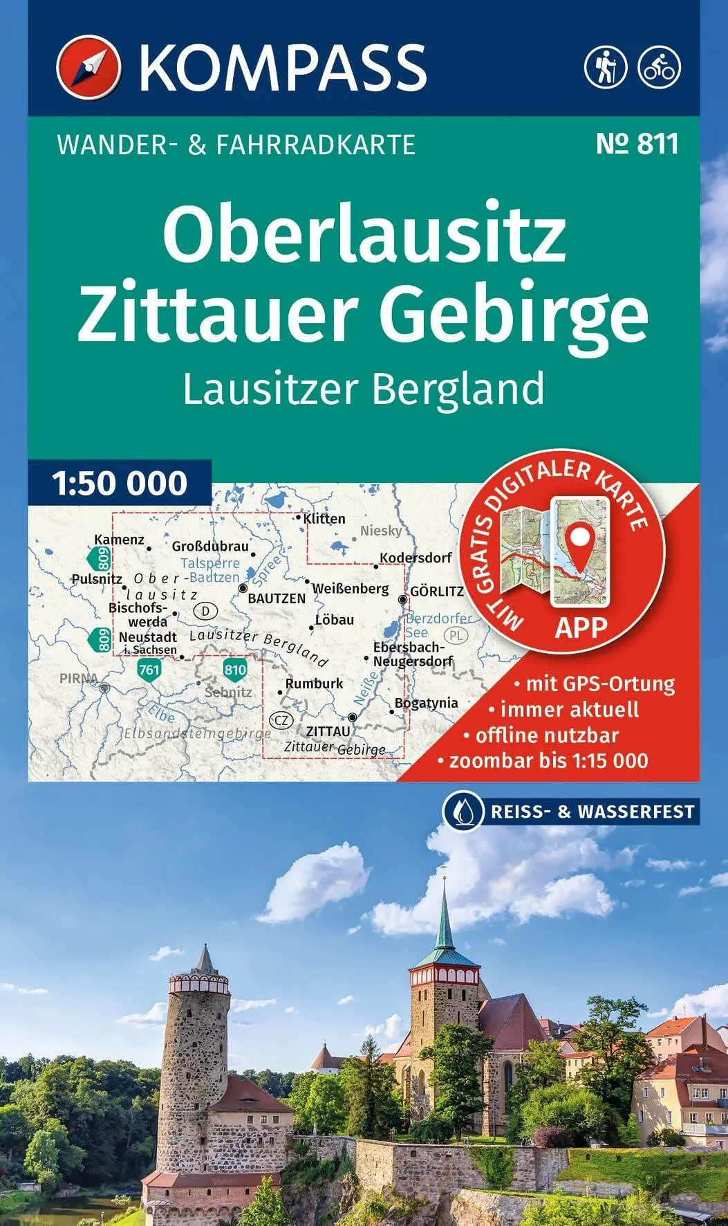Cover: 9783991546160 | KOMPASS Wanderkarte 811 Oberlausitz, Zittauer Gebirge, Lausitzer...