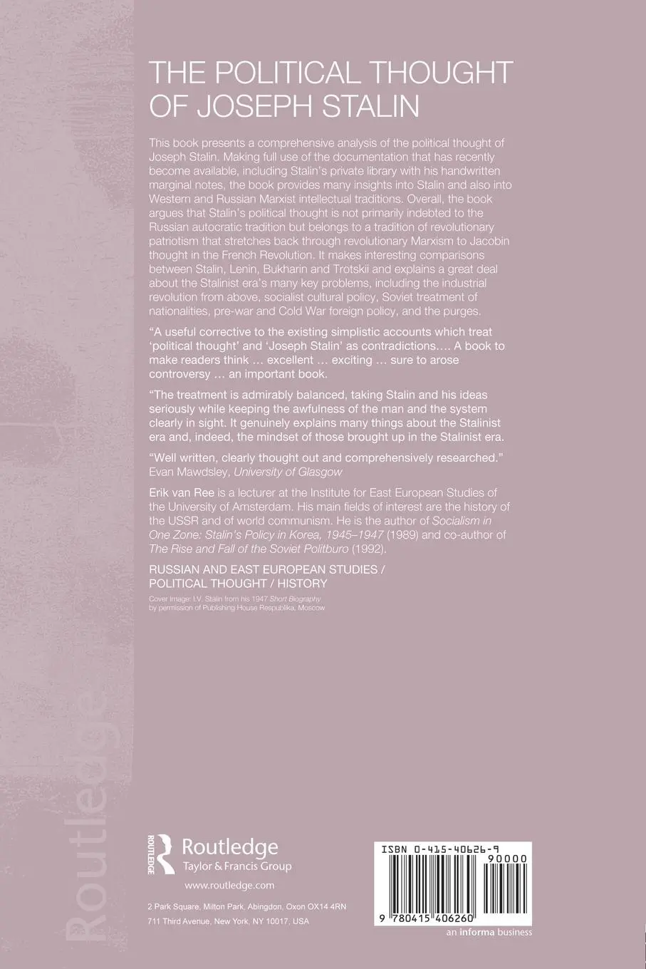 Rückseite: 9780415406260 | The Political Thought of Joseph Stalin | Erik Van Ree | Taschenbuch