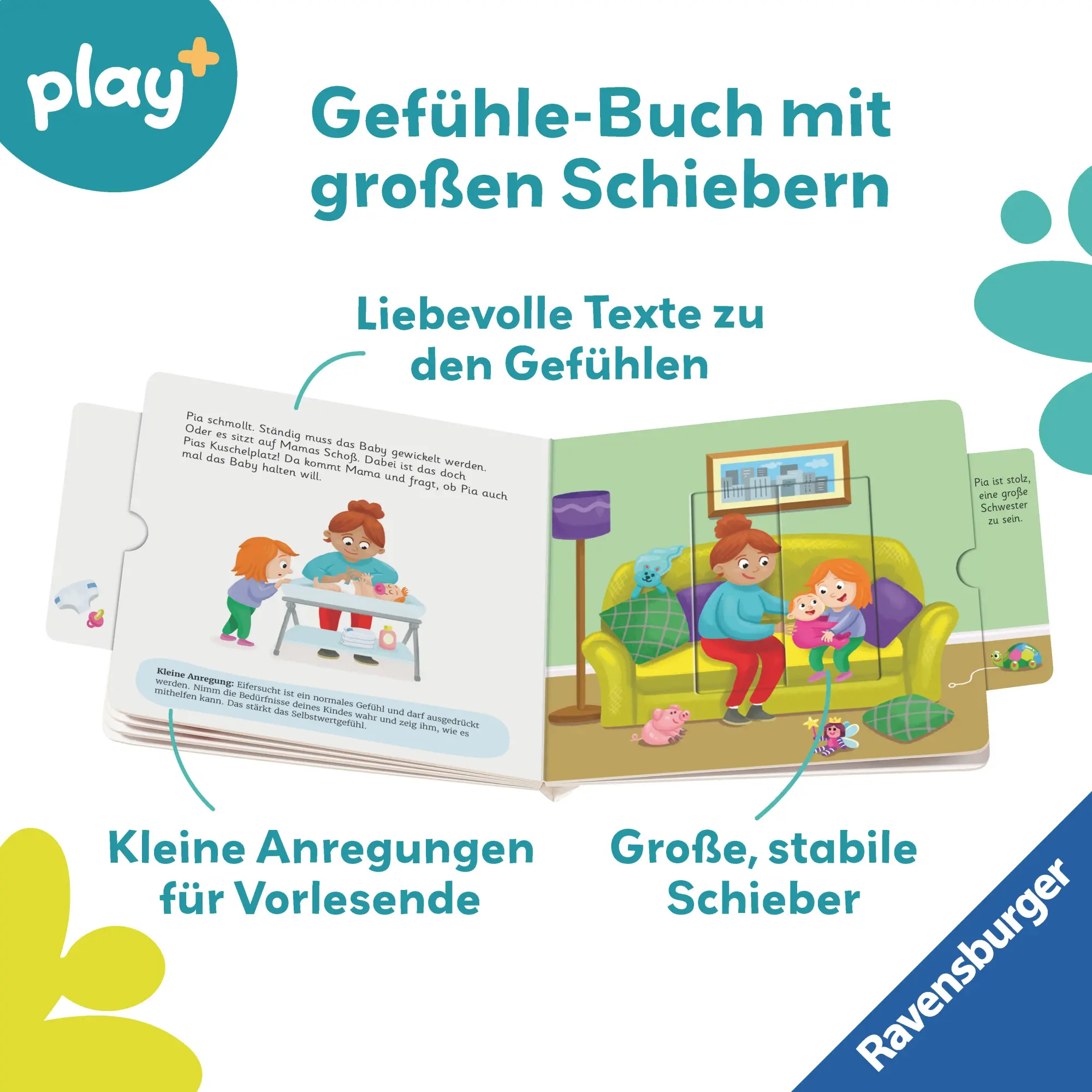 Bild: 9783473456260 | Play+ Mein erstes Schiebebuch Gefühle - ab 18 Monate | Maria Höck
