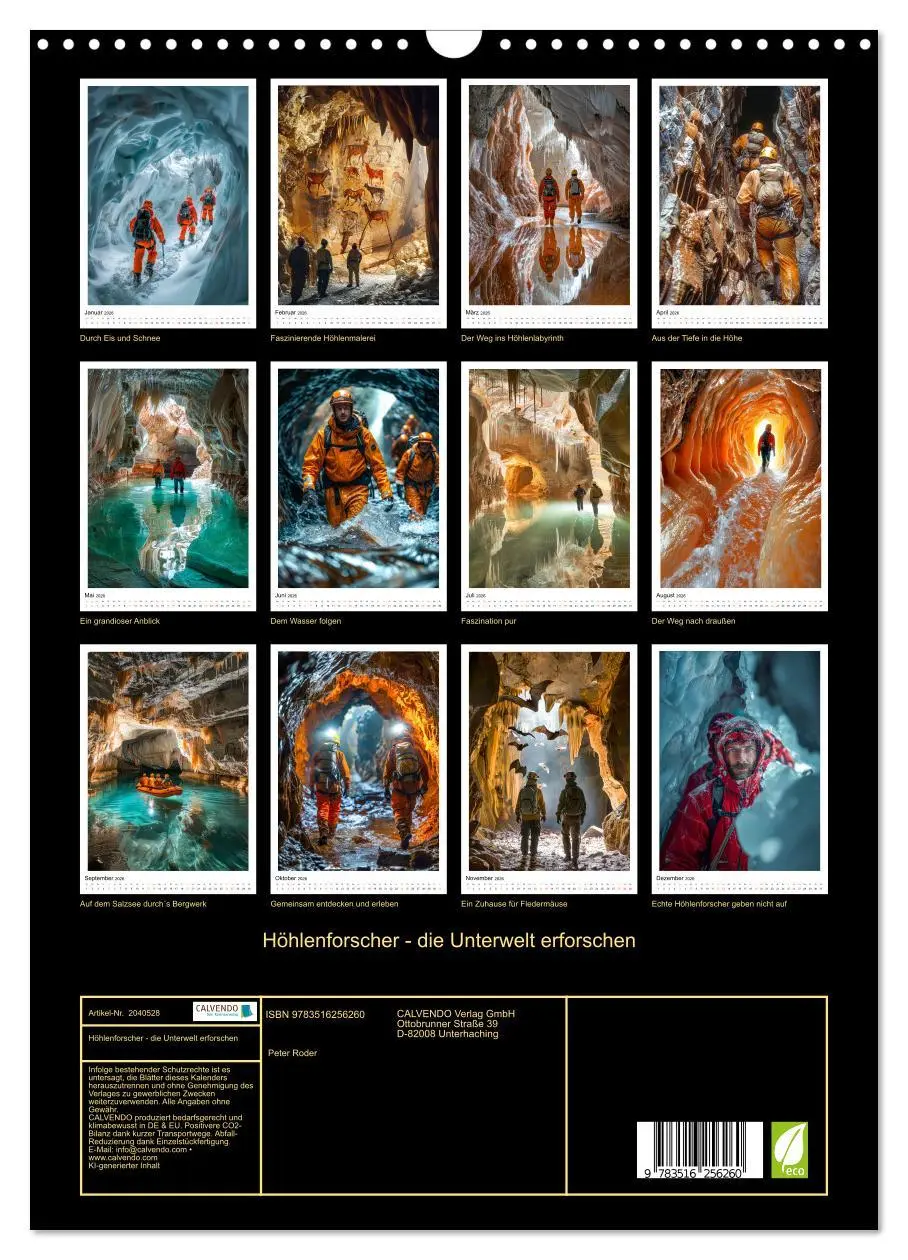 Bild: 9783516256260 | Höhlenforscher - die Unterwelt erforschen (Wandkalender 2026 DIN A3...