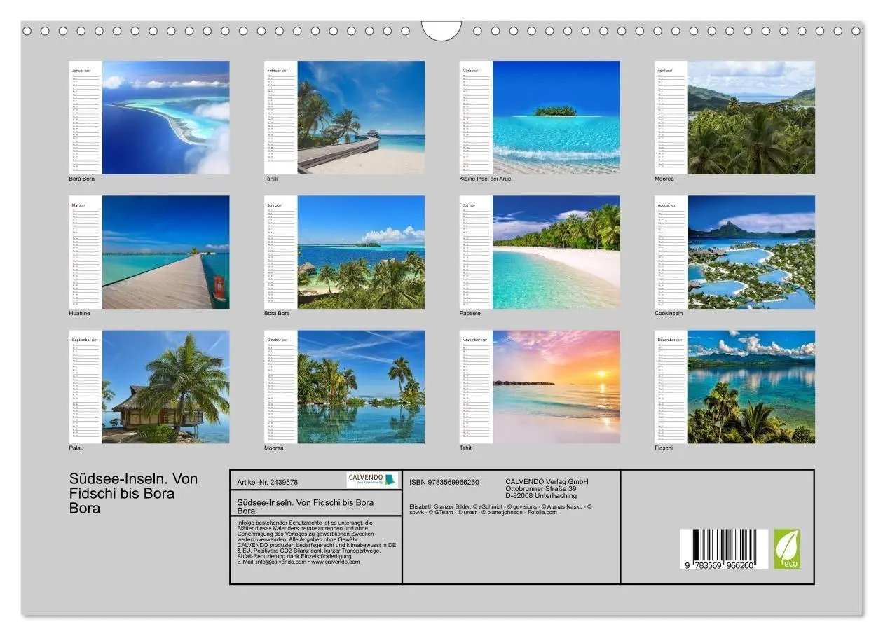 Bild: 9783569966260 | Südsee-Inseln. Von Fidschi bis Bora Bora (Wandkalender 2027 DIN A3...