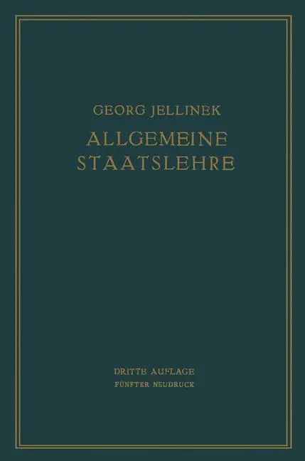 Cover: 9783642506260 | Allgemeine Staatslehre | MANULDRUCK | Walter Jellinek (u. a.) | Buch