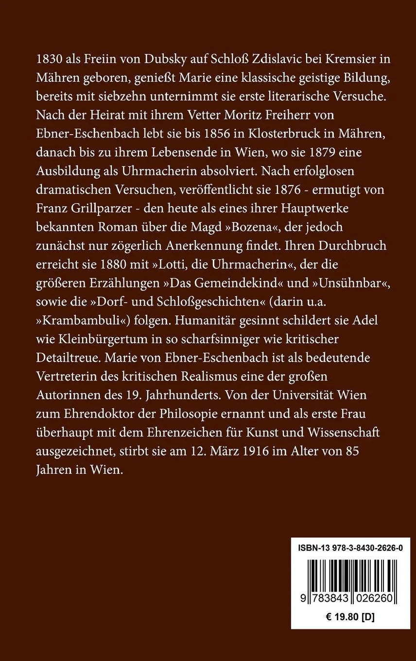 Rückseite: 9783843026260 | Aphorismen | Marie Von Ebner-Eschenbach | Buch | 72 S. | Deutsch