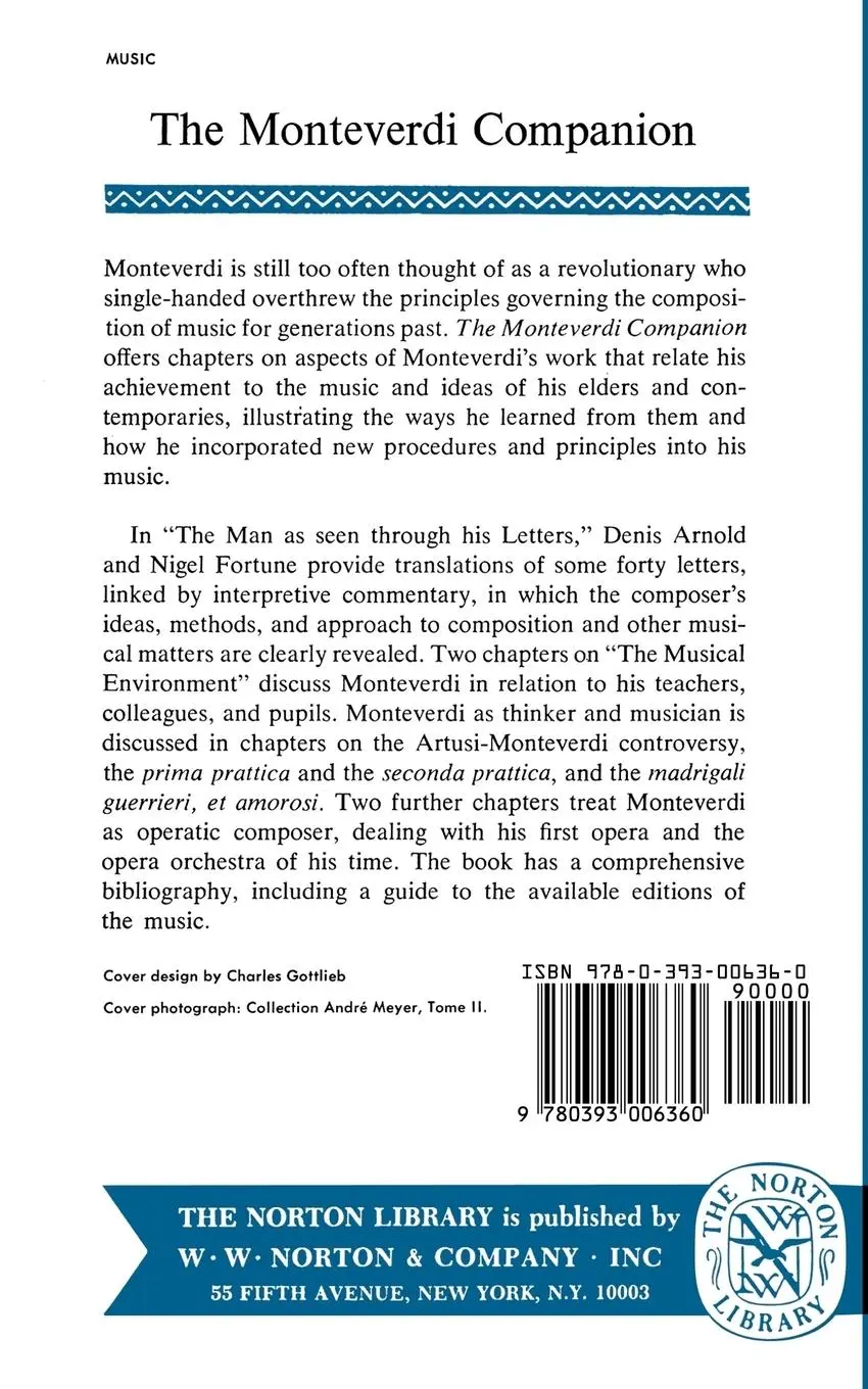 Rückseite: 9780393006360 | The Monteverdi Companion | Denis Arnold (u. a.) | Taschenbuch