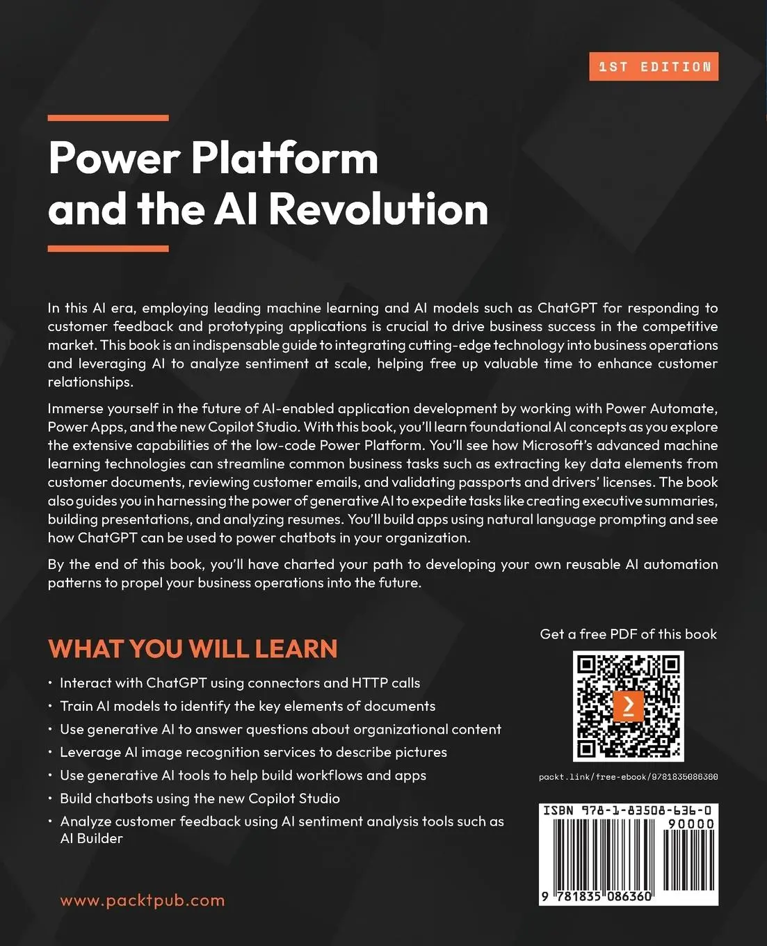Rückseite: 9781835086360 | Power Platform and the AI Revolution | Aaron Guilmette | Taschenbuch