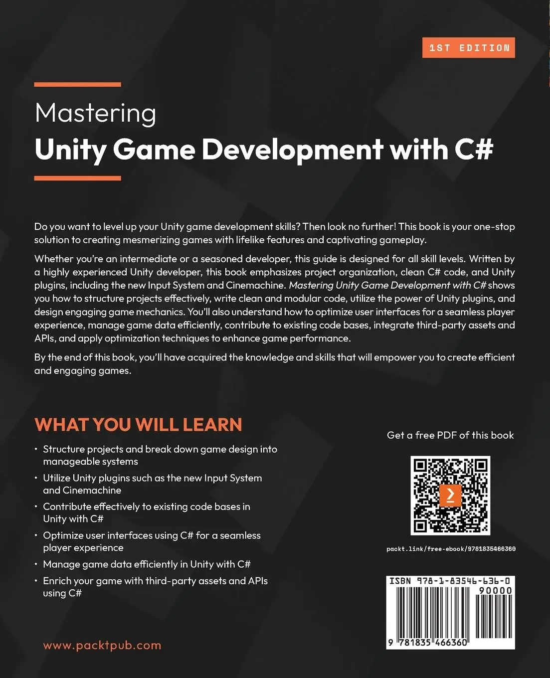 Rückseite: 9781835466360 | Mastering Unity Game Development with C | Mohamed Essam | Taschenbuch
