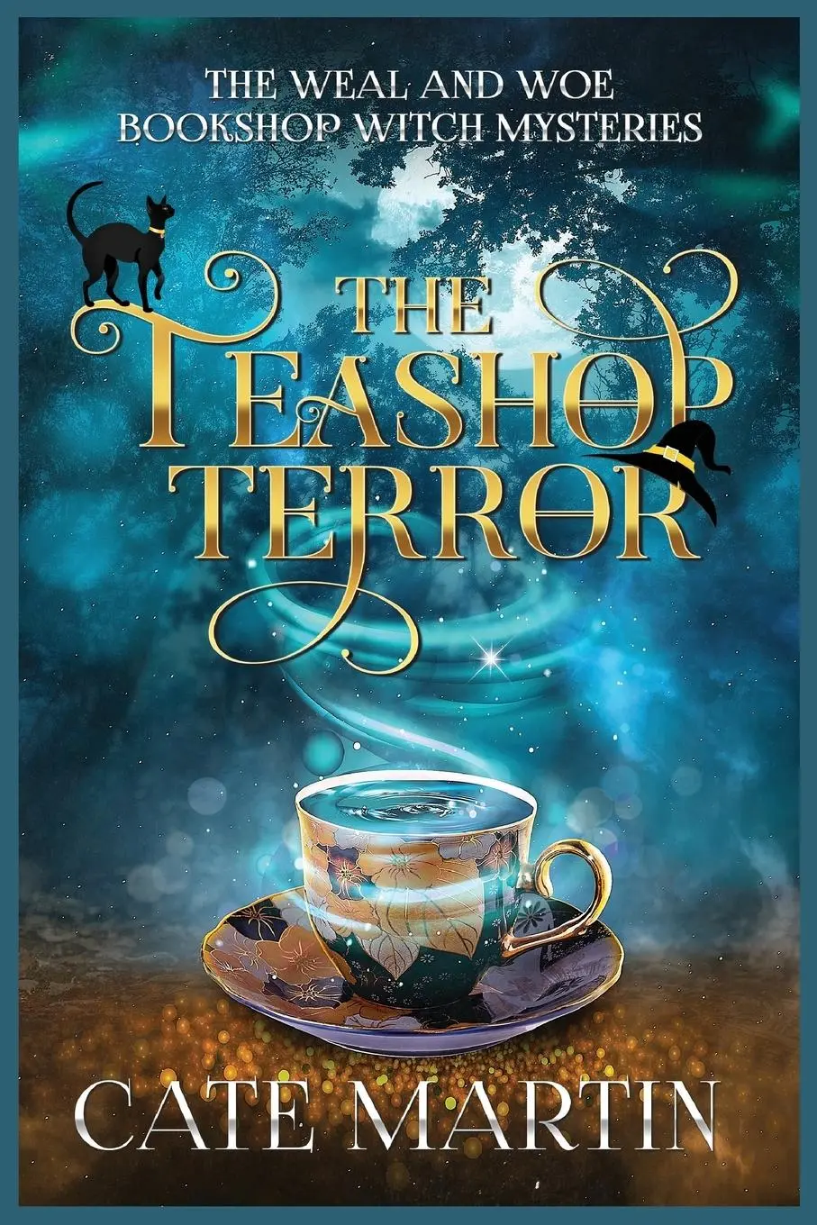 Cover: 9781958606360 | The Teashop Terror | A Weal &amp; Woe Bookshop Witch Mystery | Cate Martin