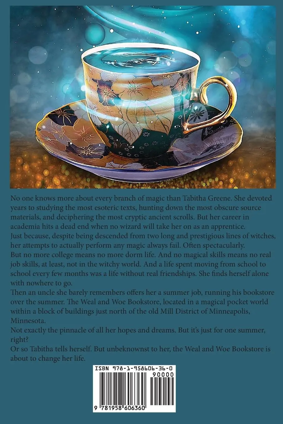 Rückseite: 9781958606360 | The Teashop Terror | A Weal &amp; Woe Bookshop Witch Mystery | Cate Martin