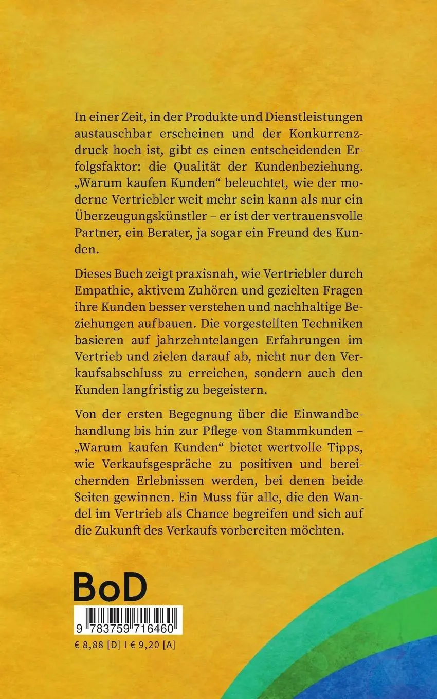 Rückseite: 9783759716460 | Warum kaufen Kunden | Jürgen Reinhold | Taschenbuch | 86 S. | Deutsch