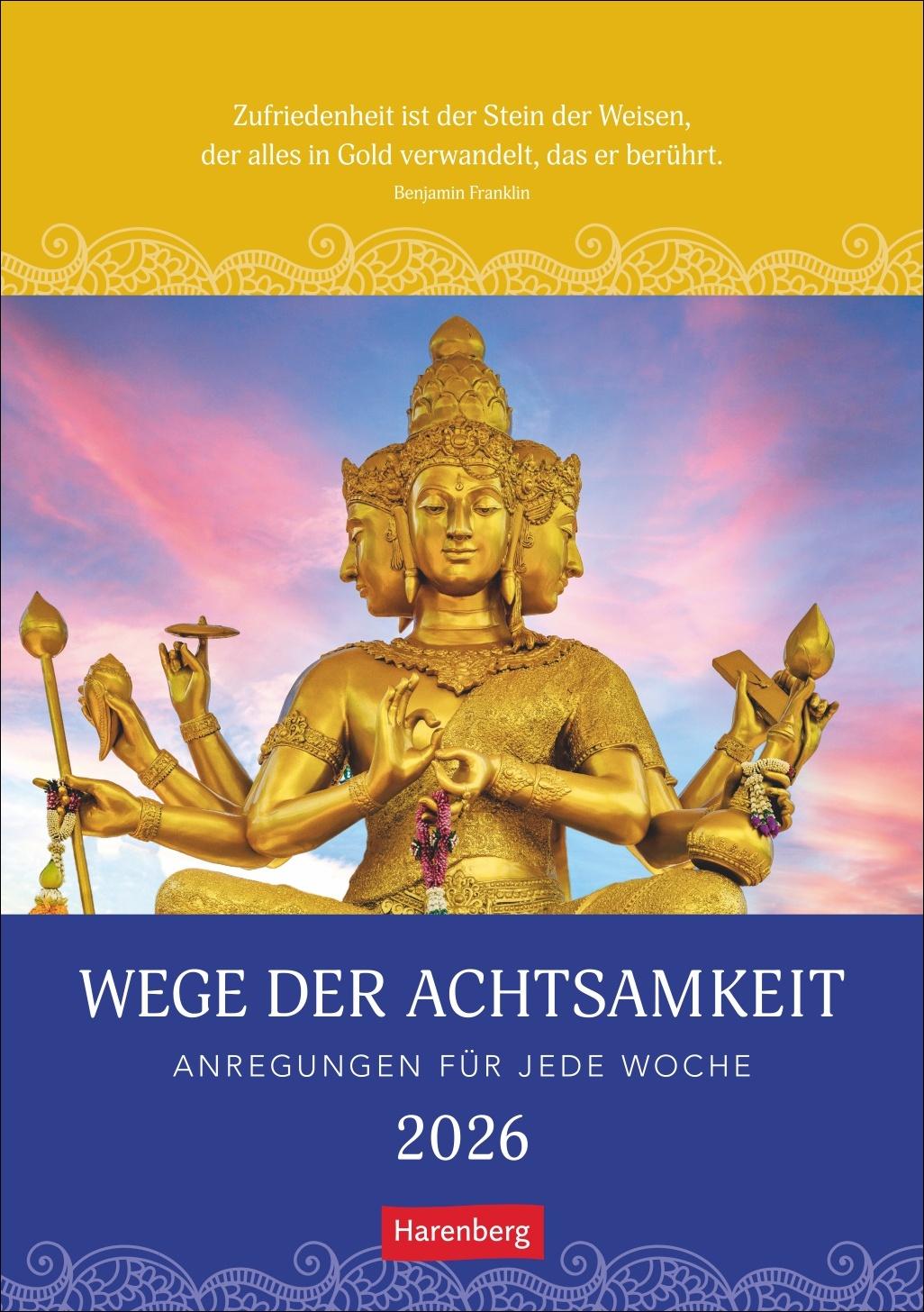Cover: 9783840036460 | Wege der Achtsamkeit Wochen-Kulturkalender 2026 - Anregungen für...