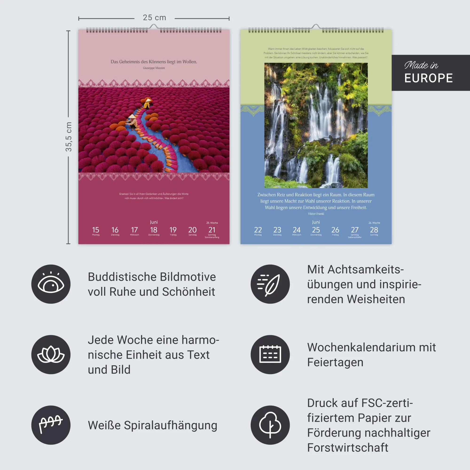 Bild: 9783840036460 | Wege der Achtsamkeit Wochen-Kulturkalender 2026 - Anregungen für...