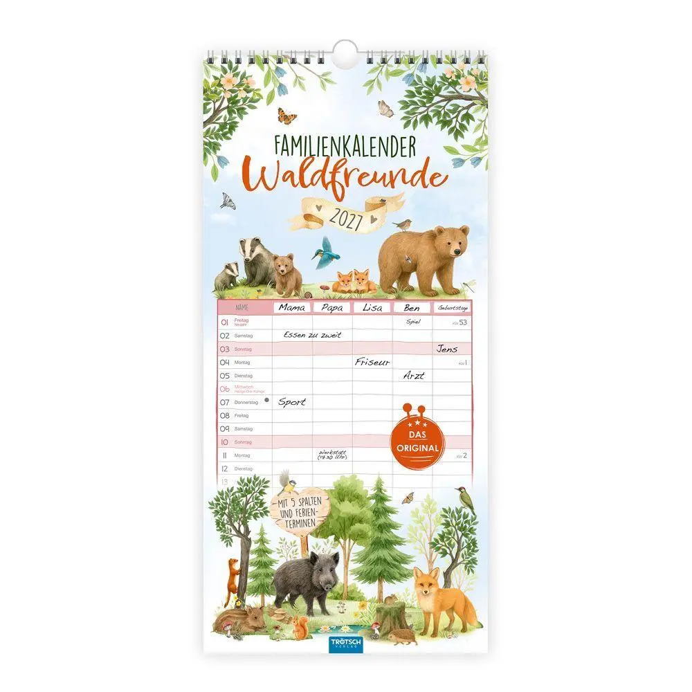 Cover: 9783988026460 | TRÖTSCH - Familienkalender Waldfreunde 2027 | Wandkalender | KG | 2027