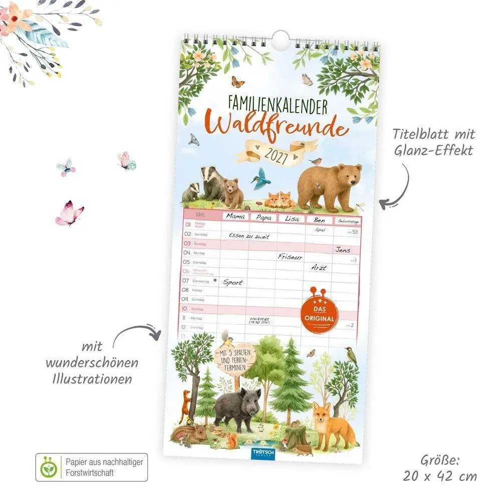 Bild: 9783988026460 | TRÖTSCH - Familienkalender Waldfreunde 2027 | Wandkalender | KG | 2027