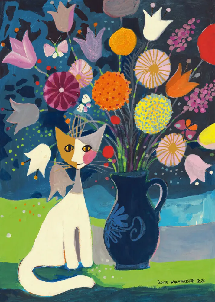 Bild: 4001504586560 | Weiße Katze | Puzzles Rosina Wachtmeister 1.000 Teile mit Goldfolie