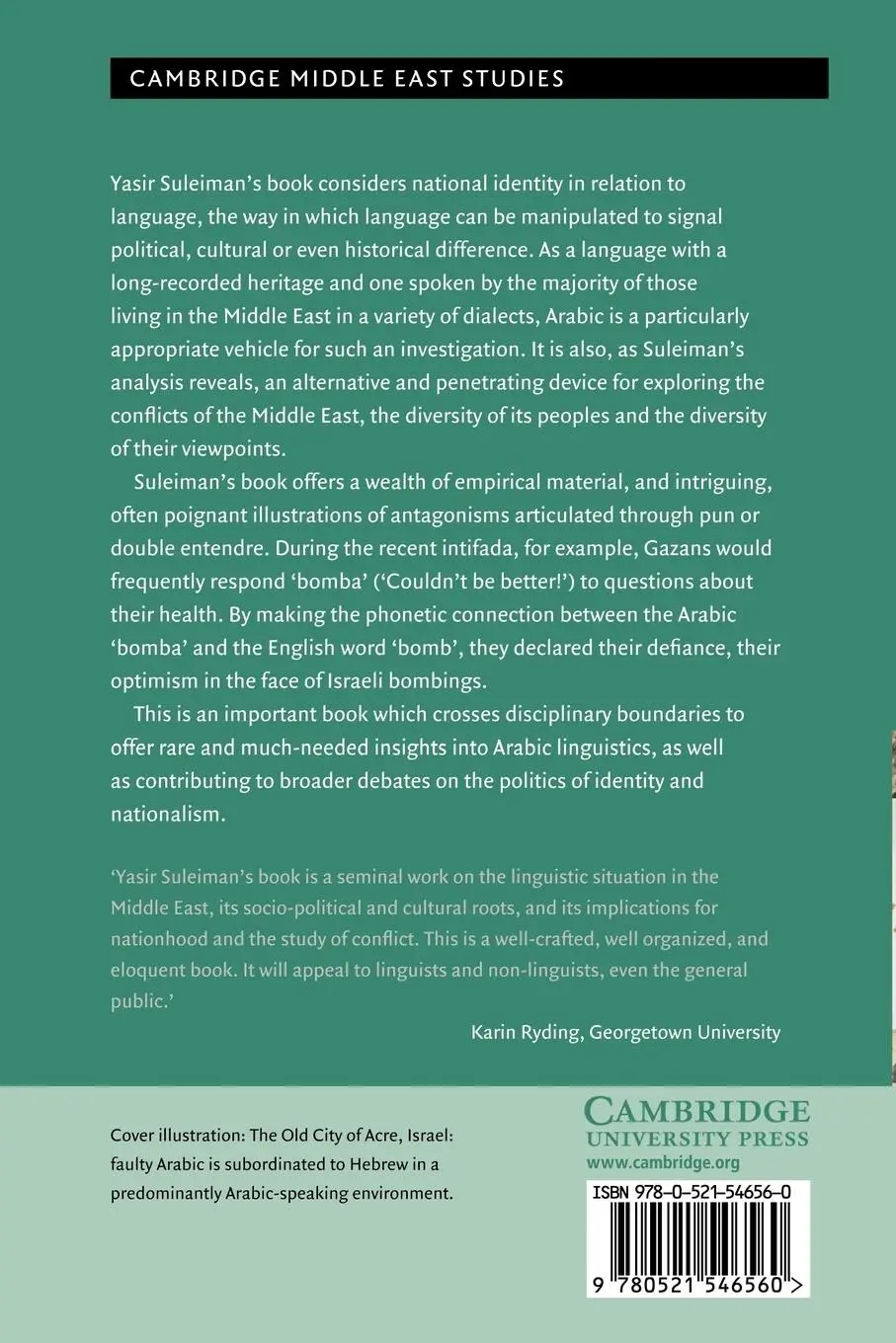 Rückseite: 9780521546560 | A War of Words | Language and Conflict in the Middle East | Suleiman