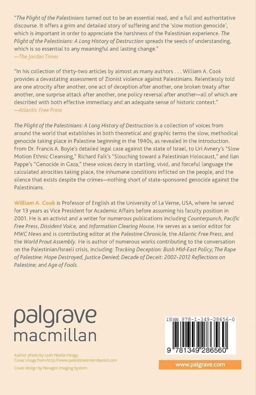 Rückseite: 9781349286560 | The Plight of the Palestinians | A Long History of Destruction | Cook
