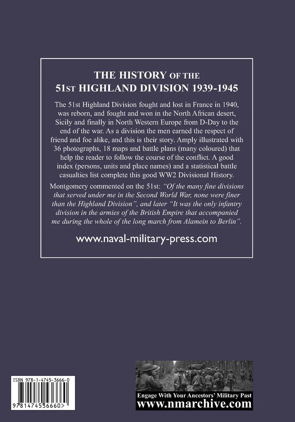 Rückseite: 9781474536660 | THE HISTORY OF THE 51st HIGHLAND DIVISION 1939-1945 | J. B. Salmond