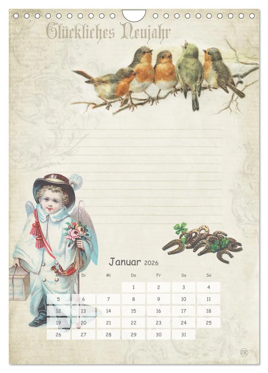 Bild: 9783516456660 | Nostalgie-Jahr, Motive aus alten Poesiealben (Wandkalender 2026 DIN...