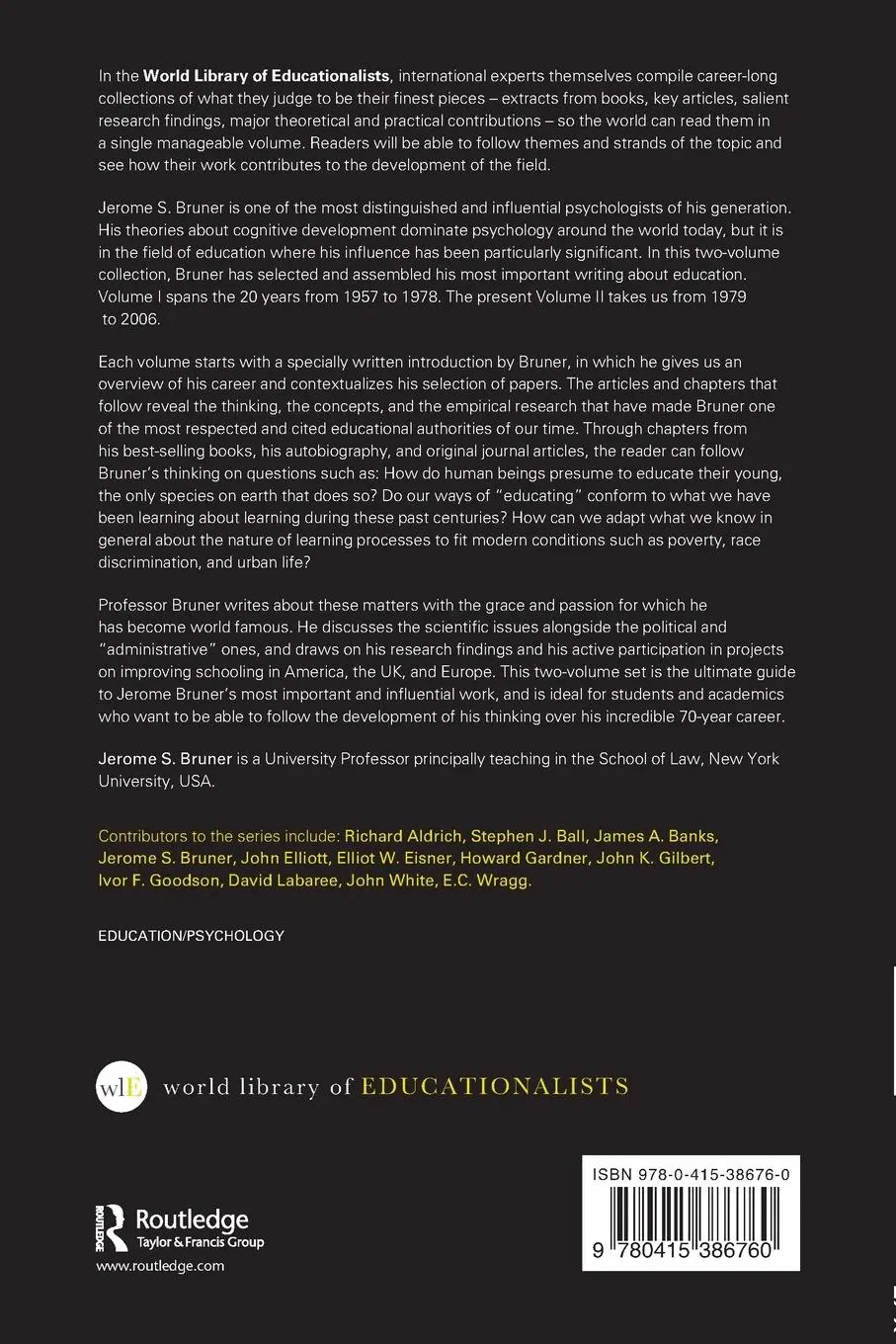 Rückseite: 9780415386760 | In Search of Pedagogy Volume II | Jerome S. Bruner | Taschenbuch