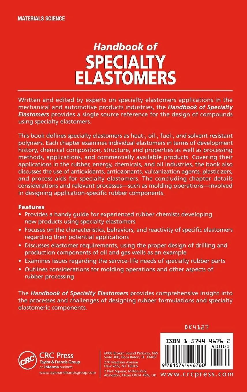 Rückseite: 9781574446760 | Handbook of Specialty Elastomers | Robert C. Klingender | Buch | 2008