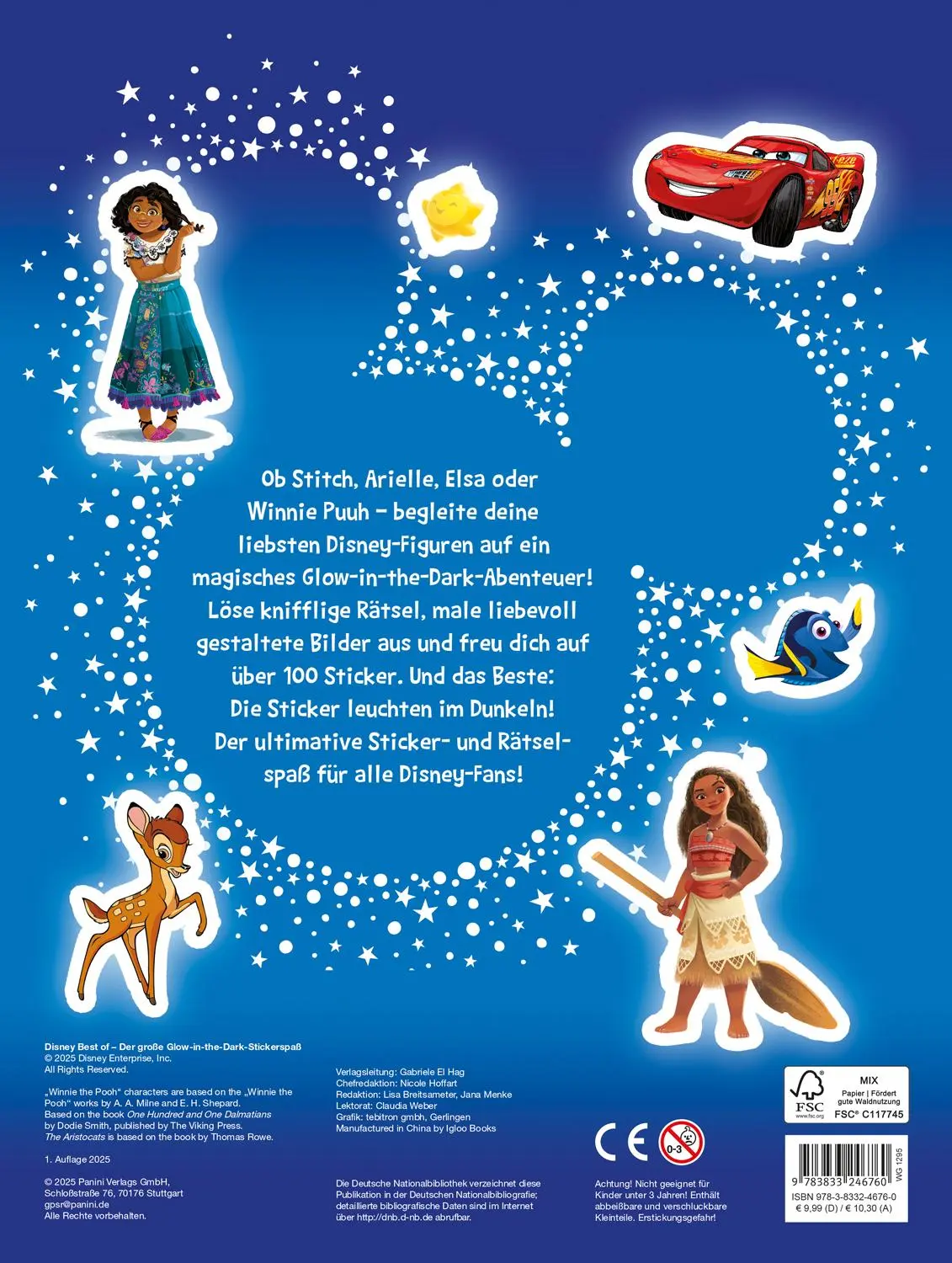 Rückseite: 9783833246760 | Disney Best of: Der große Glow-in-the-Dark-Stickerspaß: Stickern -...