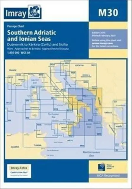 Cover: 9781846236860 | Imray Chart M30 | Dubrovnik to Kerkira (Corfu) &amp; Sicilia | Imray