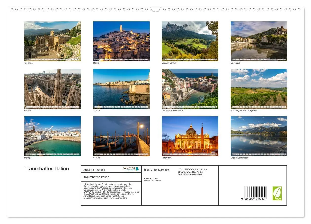 Bild: 9783457276860 | Traumhaftes Italien (hochwertiger Premium Wandkalender 2026 DIN A2...