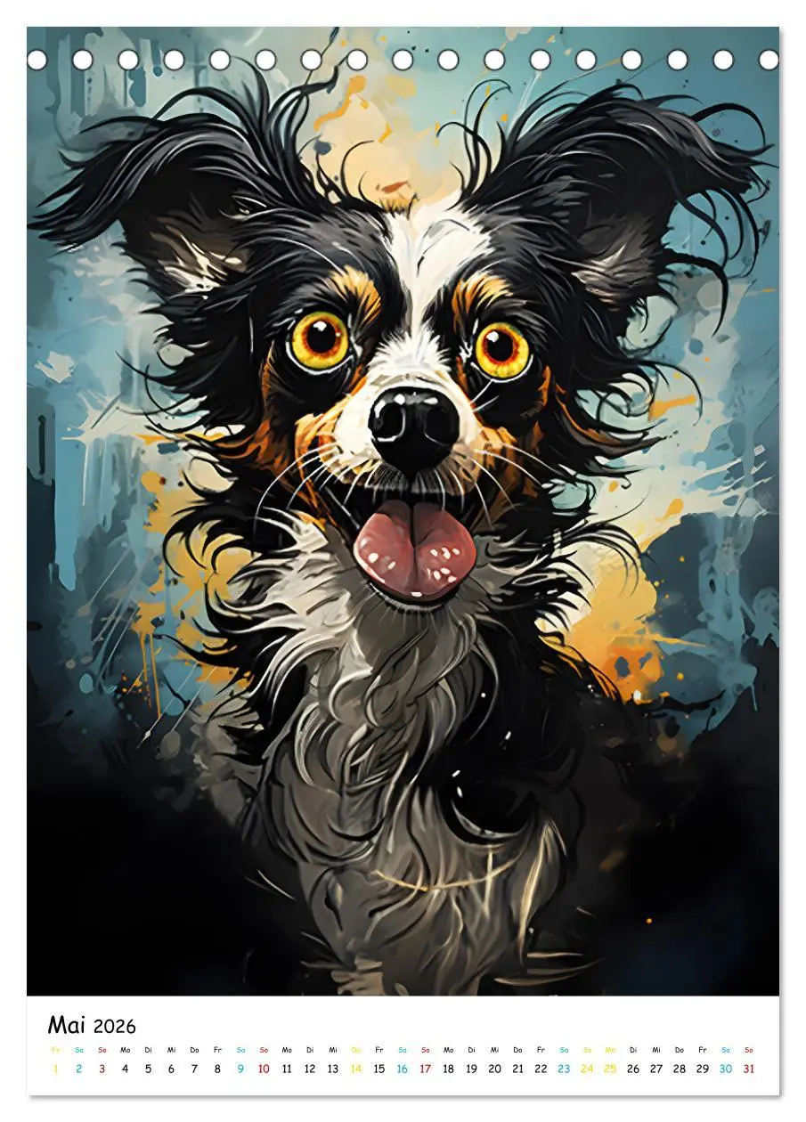 Bild: 9783516296860 | Crazy Dogs Bekannte Hunderassen im Comicstyle (Tischkalender 2026...