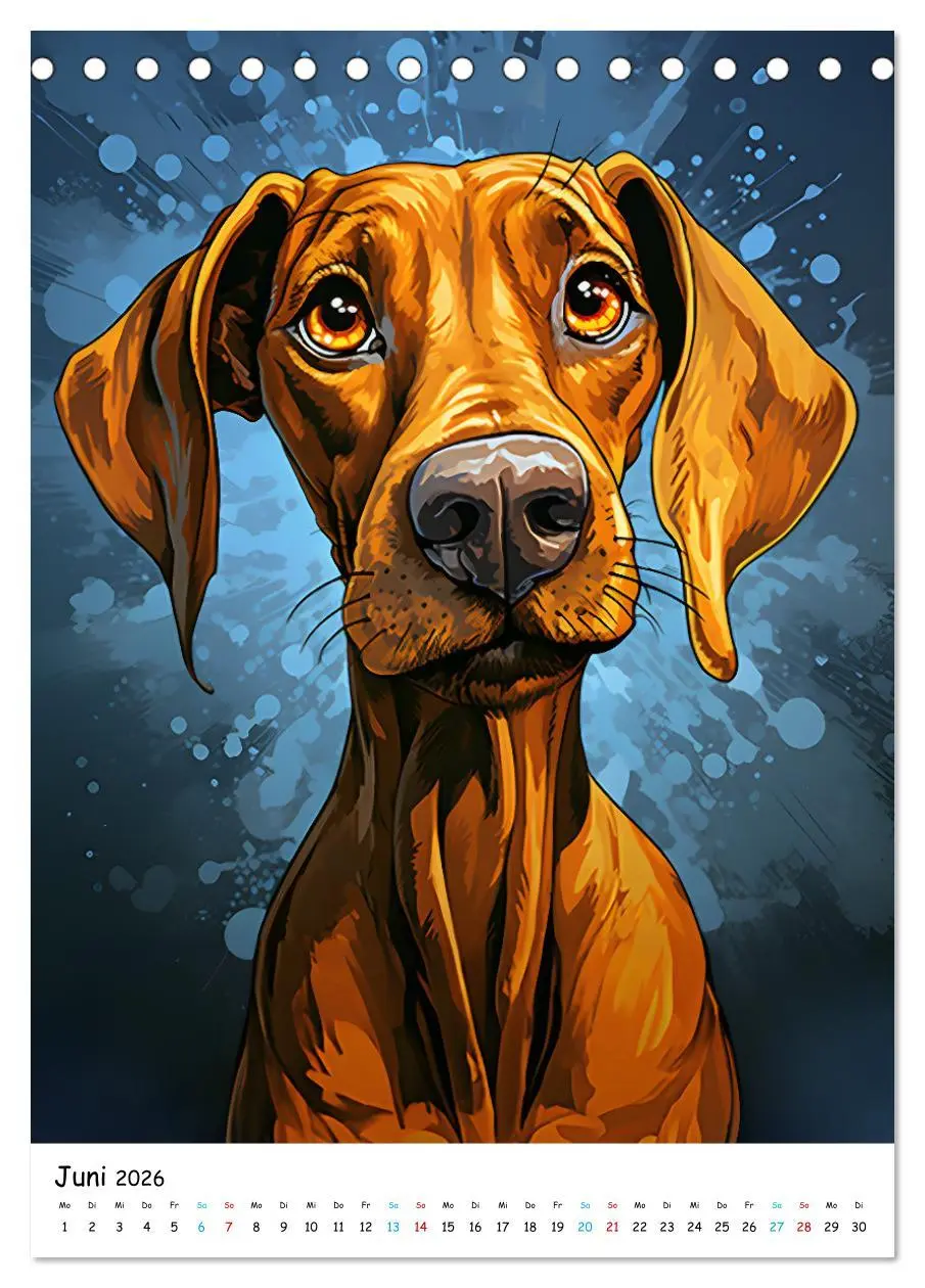 Bild: 9783516296860 | Crazy Dogs Bekannte Hunderassen im Comicstyle (Tischkalender 2026...