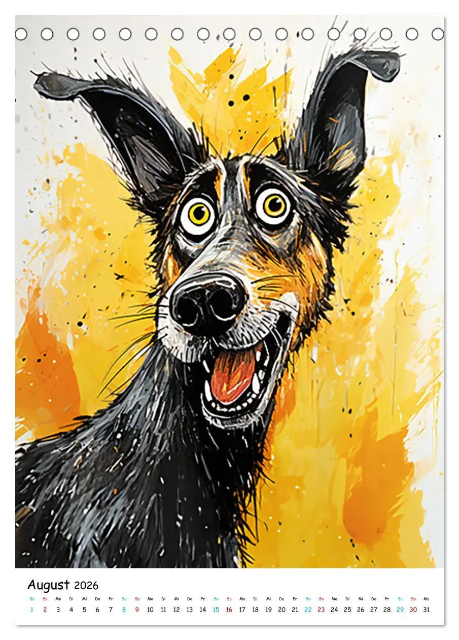 Bild: 9783516296860 | Crazy Dogs Bekannte Hunderassen im Comicstyle (Tischkalender 2026...