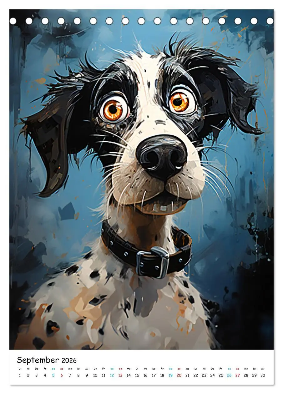 Bild: 9783516296860 | Crazy Dogs Bekannte Hunderassen im Comicstyle (Tischkalender 2026...